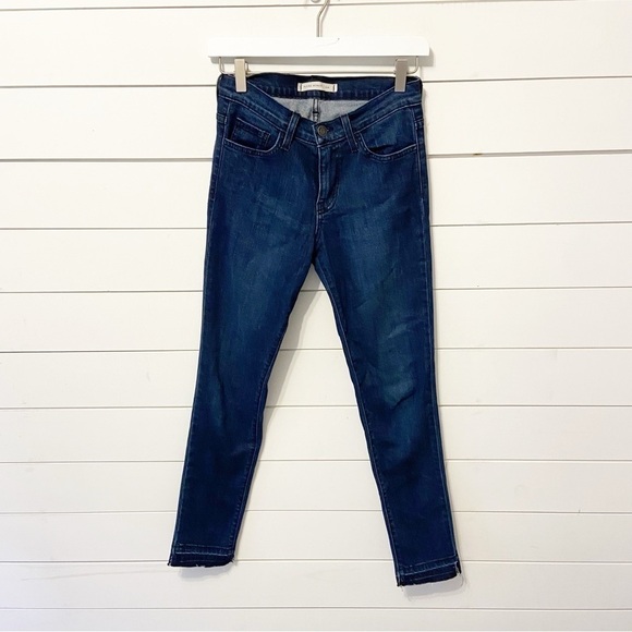 Flying Monkey | Midrise Dark Wash Skinny Jeans- Raw Hem Size 25 - Picture 1 of 11